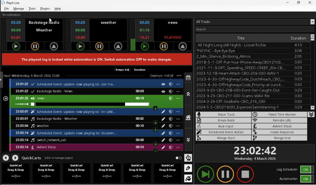 Backstage Radio PlayIt Live